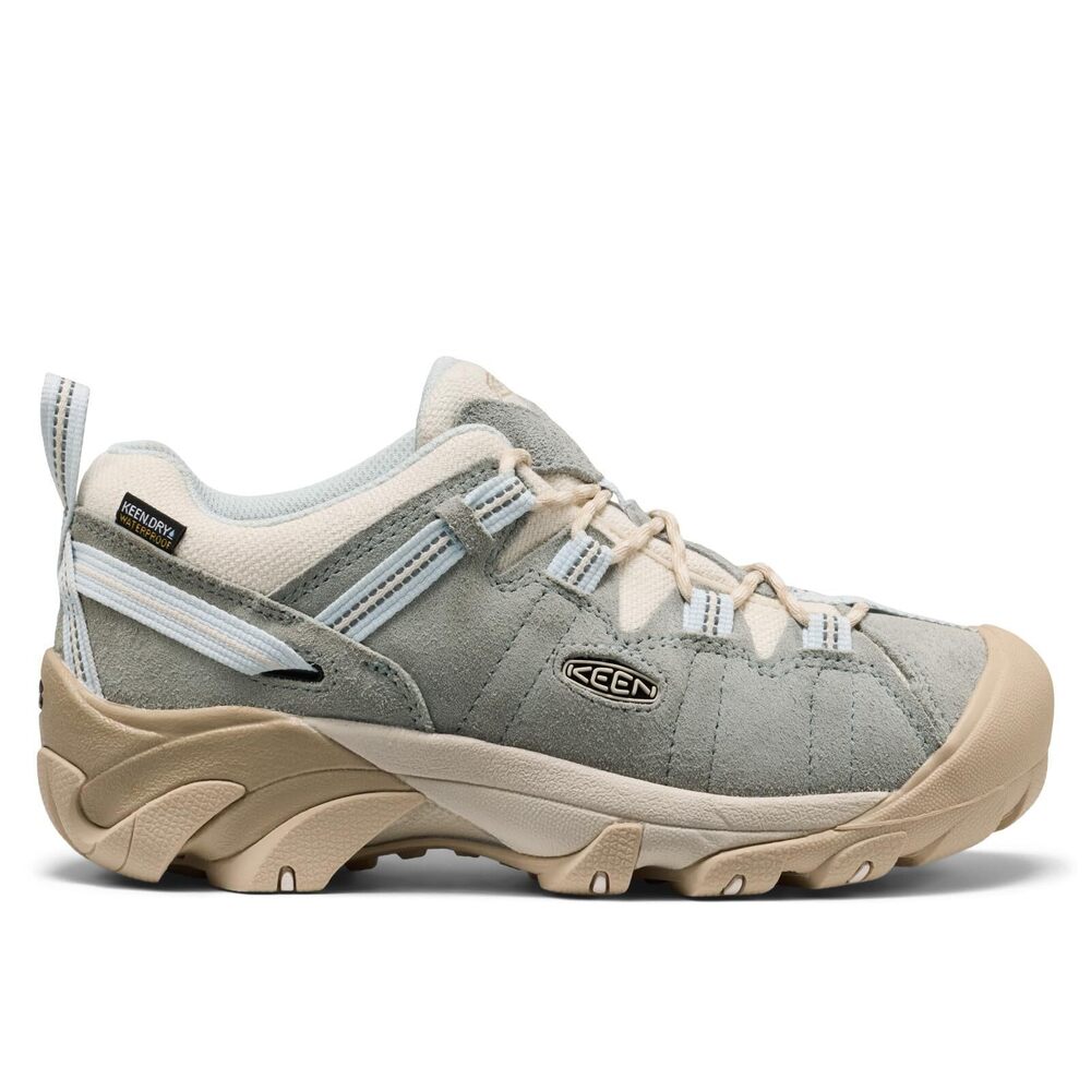 KEEN WOMEN’S TARGHEE 2 LOW HEIGHT WATERPROOF HIKING SHOE, BLACK OLIVE/MINERAL BL - Picture 2 of 5